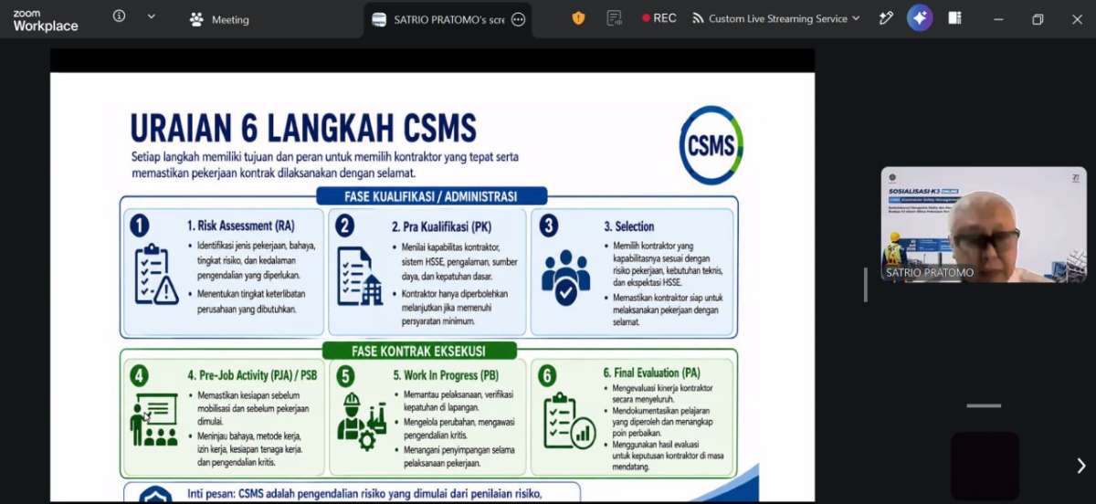 Sosialisasi K3 "Contractor Safety Management System" (CSMS)